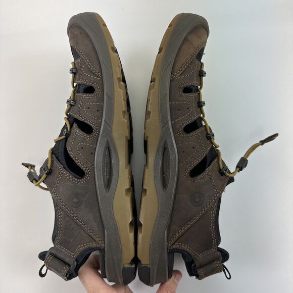 ECCO Biom Delta Offroad Sandal Brown Slip On Bungee Laces Comfort Active Mens 43 main image 4